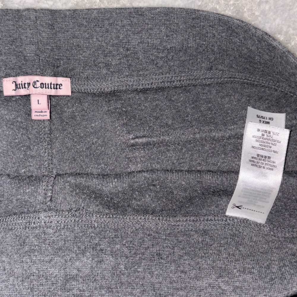 Juicy Couture Charcoal Gray Velour Trousers • Size Large - Picture 9 of 11